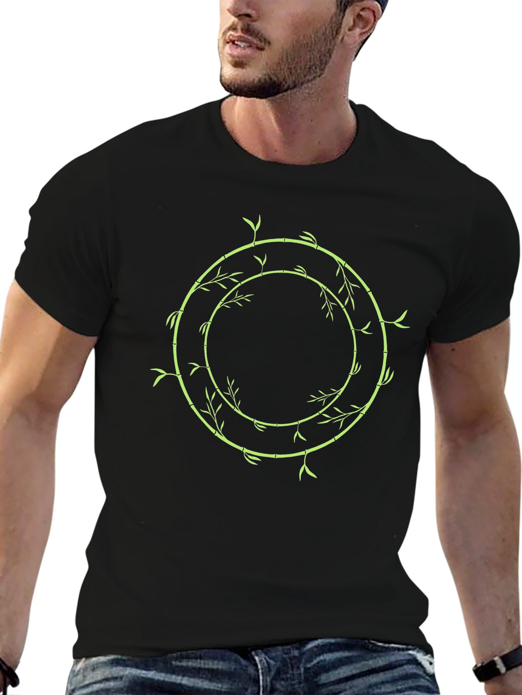 Bamboo Circle Graphic Tee - Stylish & Unique Design