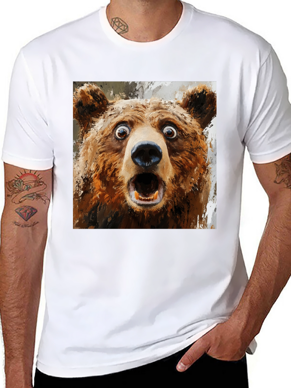 Surprised Bear Graphic T-Shirt
