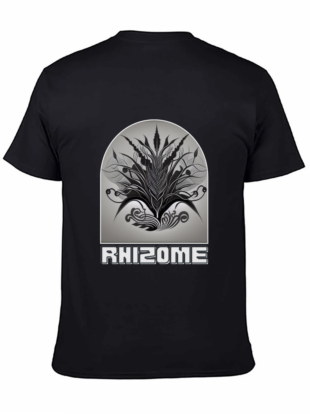 Rhizome Graphic Print T-Shirt - Stylish Black Tee