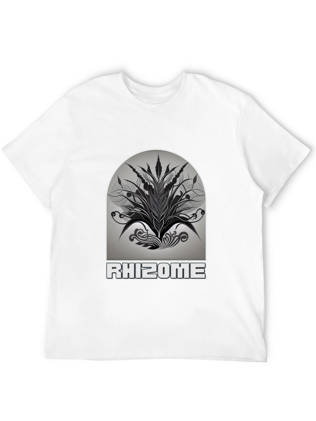 Rhizome Graphic Print T-Shirt - Stylish Black Tee