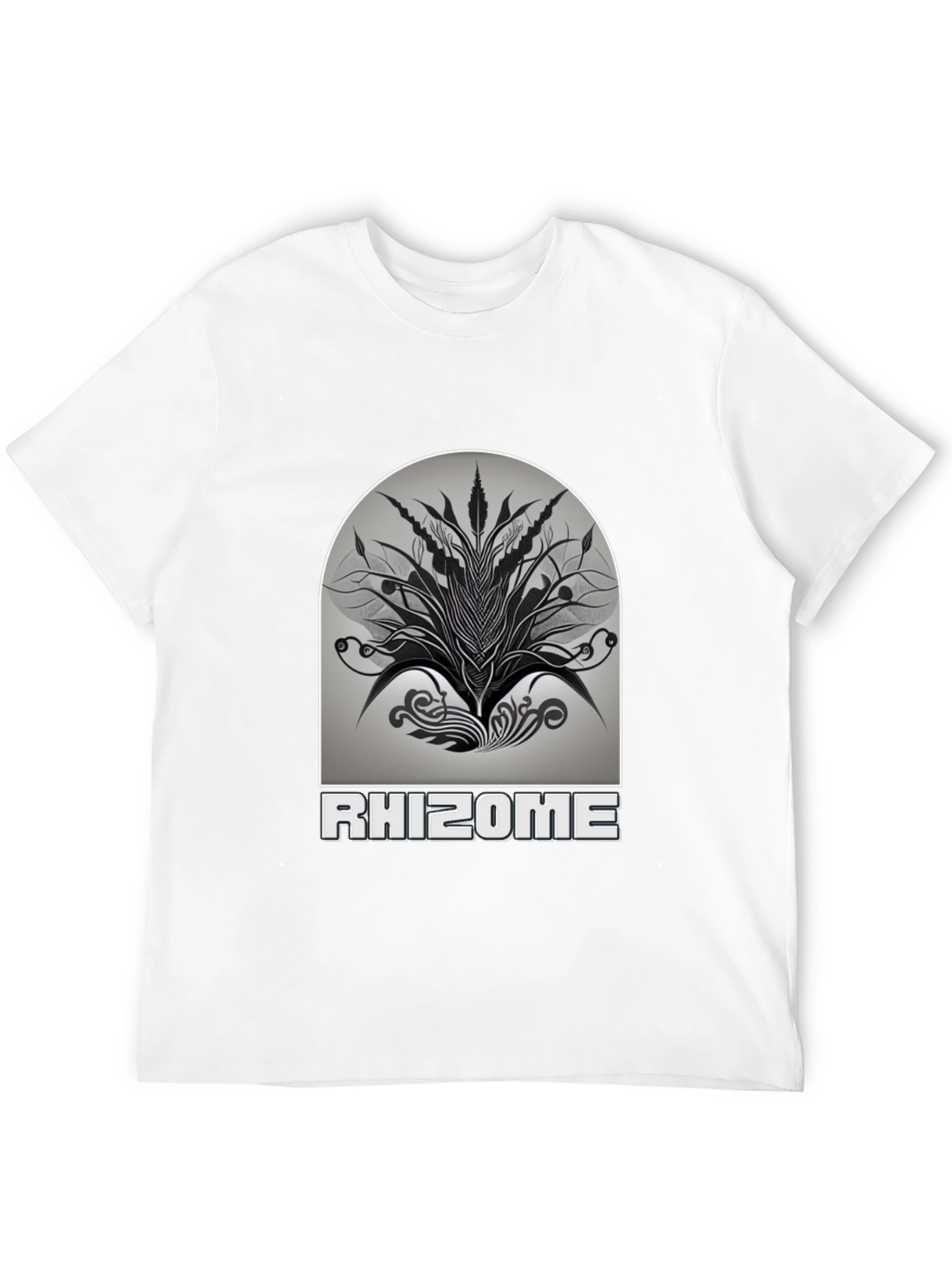 Rhizome Graphic Print T-Shirt - Stylish Black Tee