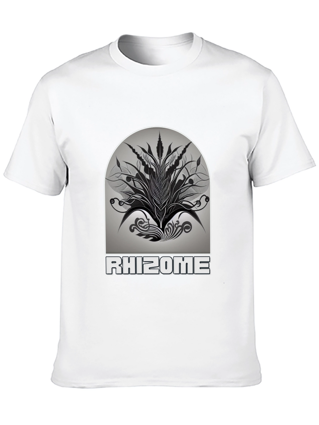 Rhizome Graphic Print T-Shirt - Stylish Black Tee