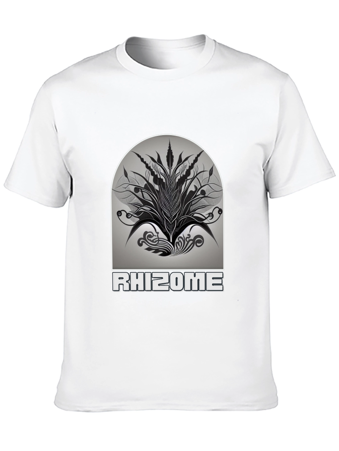 Rhizome Graphic Print T-Shirt - Stylish Black Tee