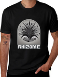 Rhizome Graphic Print T-Shirt - Stylish Black Tee