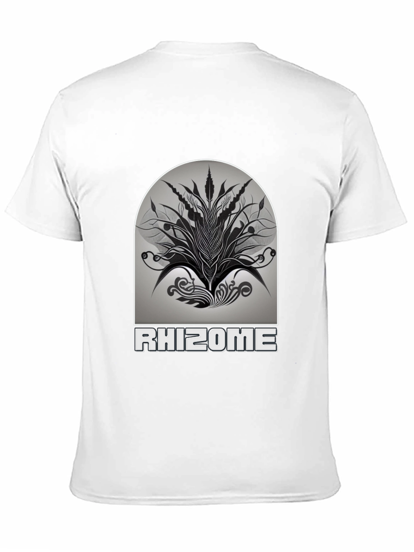 Rhizome Graphic Print T-Shirt - Stylish Black Tee