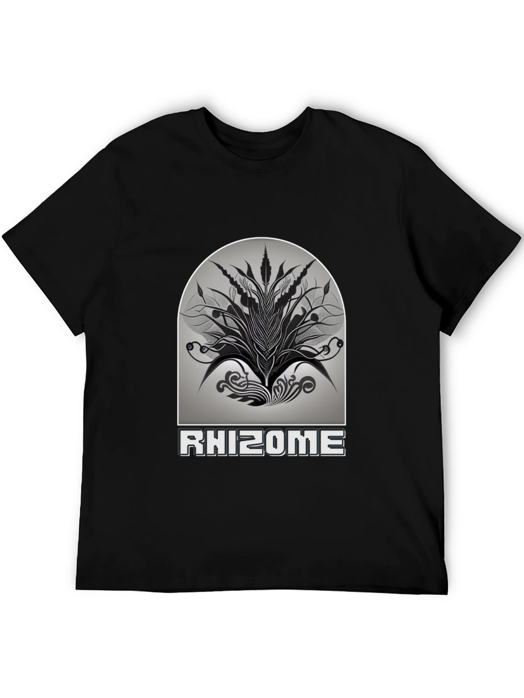 Rhizome Graphic Print T-Shirt - Stylish Black Tee