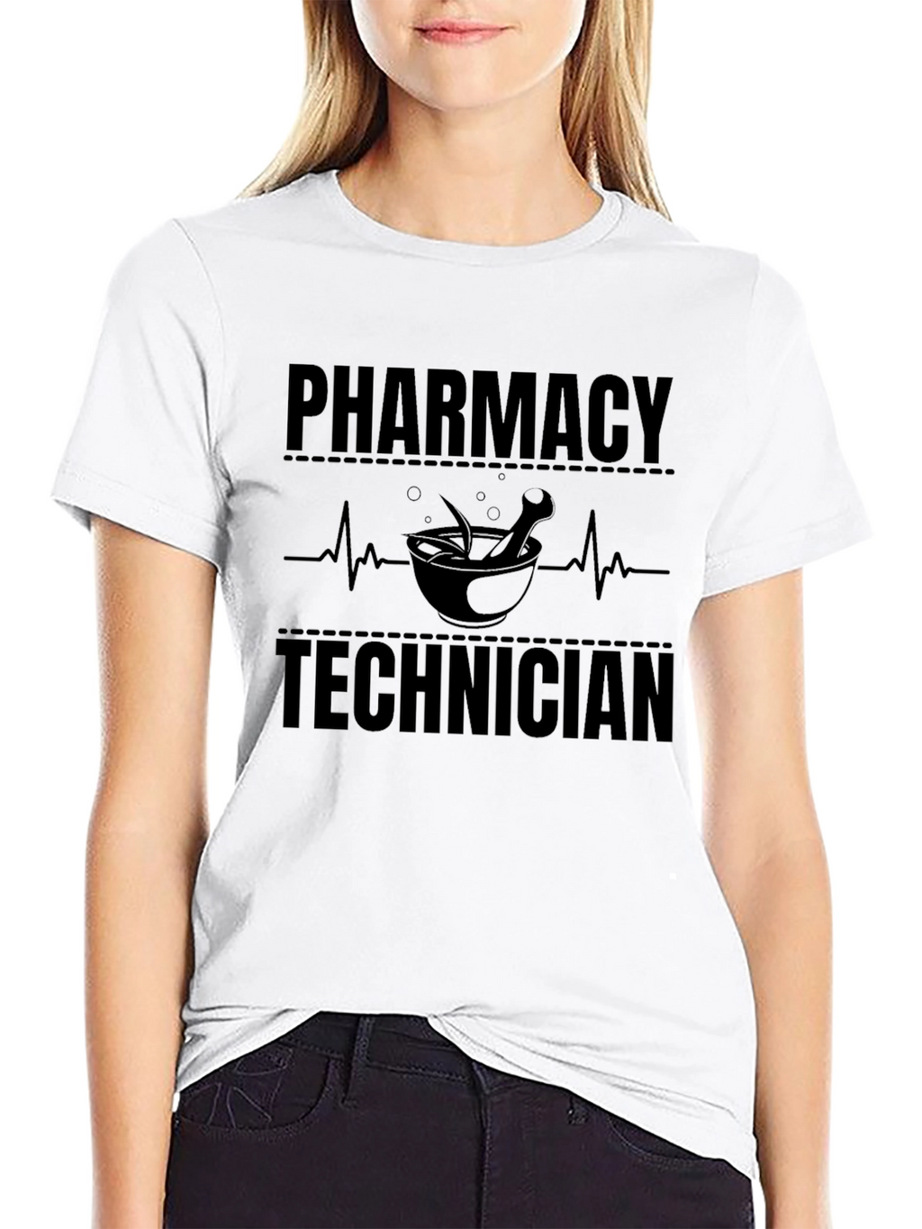 Pharmacy Technician T-Shirt - Black Crew Neck Tee