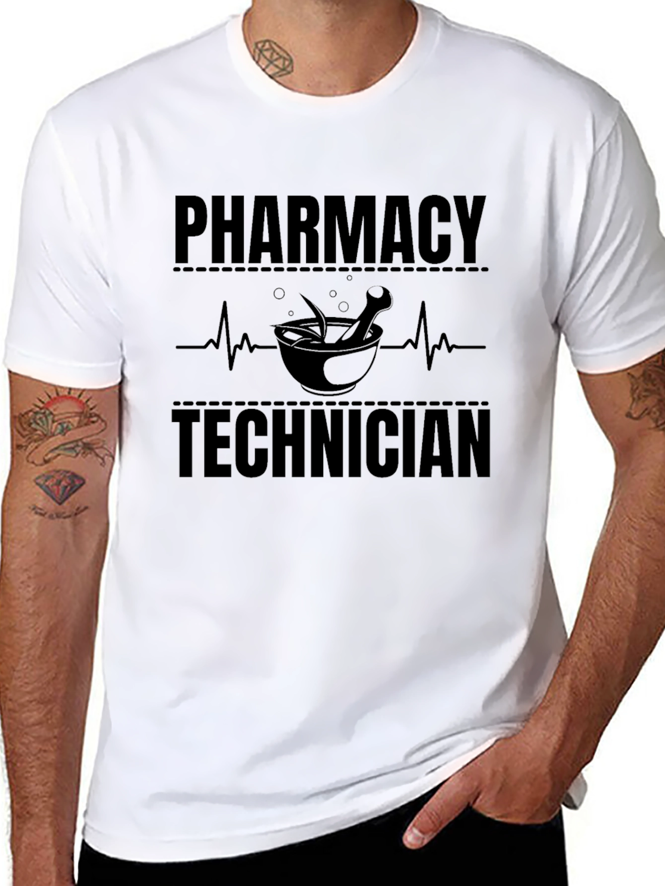 Pharmacy Technician T-Shirt - Black Crew Neck Tee