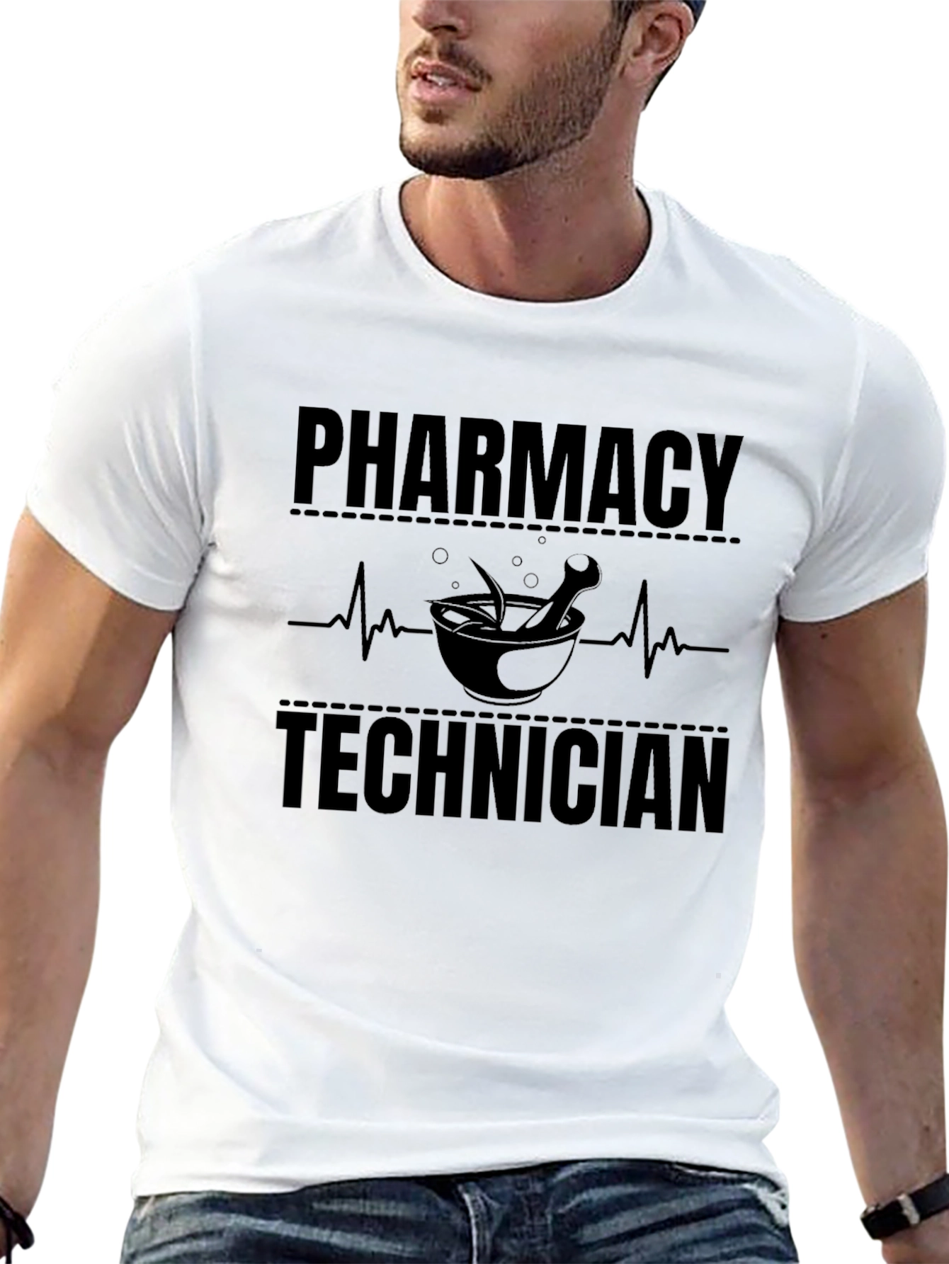 Pharmacy Technician T-Shirt - Black Crew Neck Tee