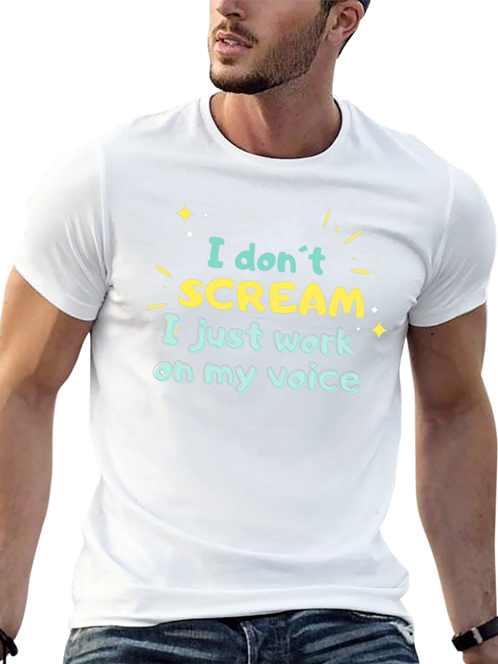 I Dont Scream Black Graphic T-Shirt