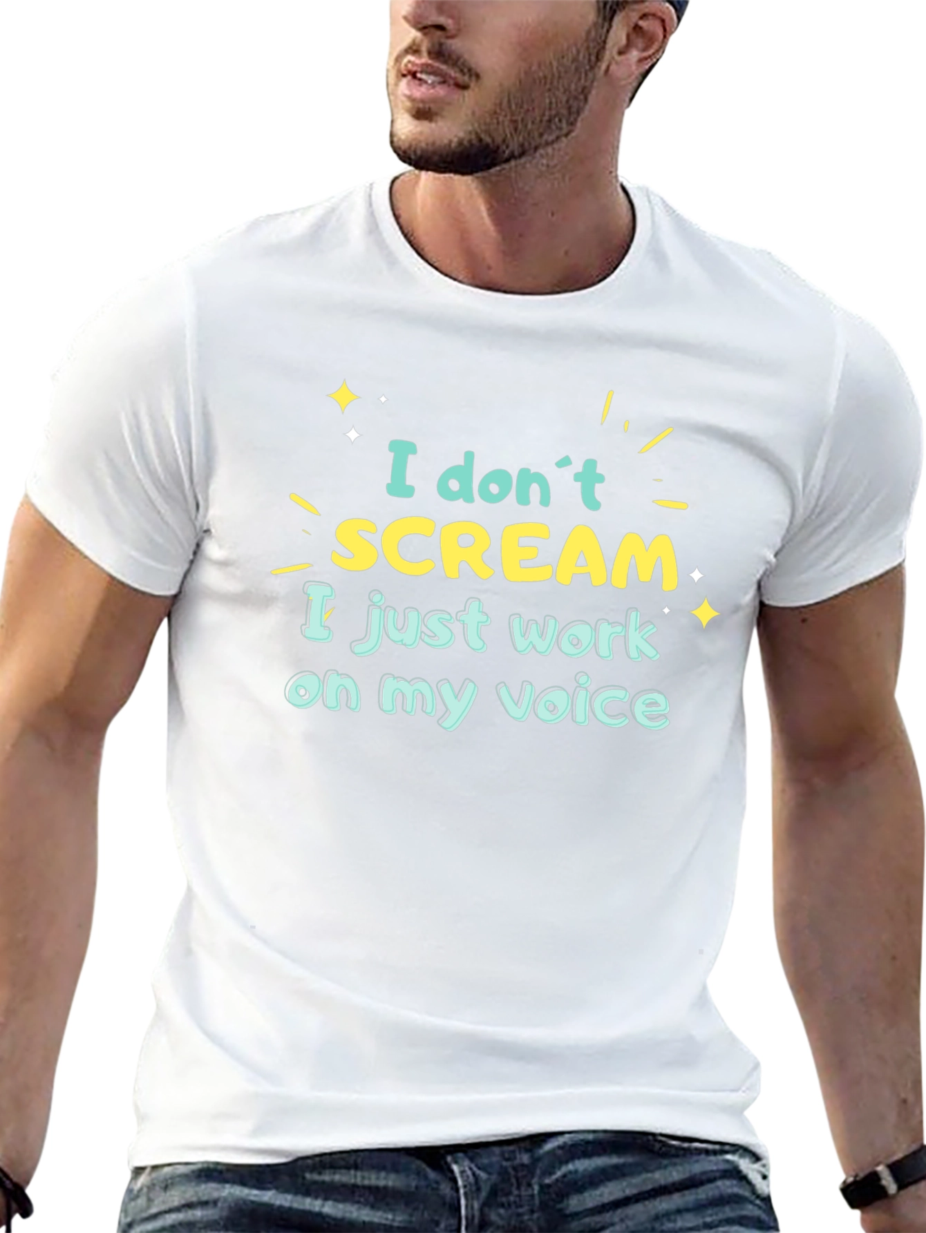 I Dont Scream Black Graphic T-Shirt