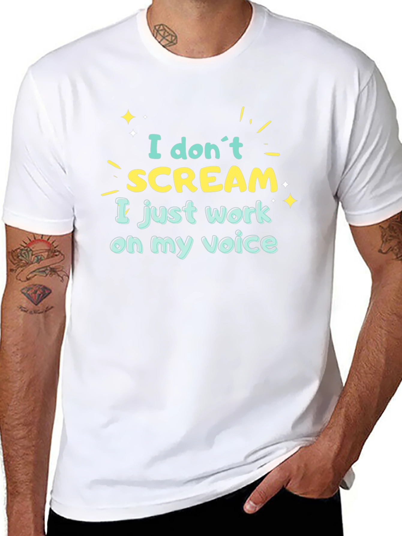 I Dont Scream Black Graphic T-Shirt