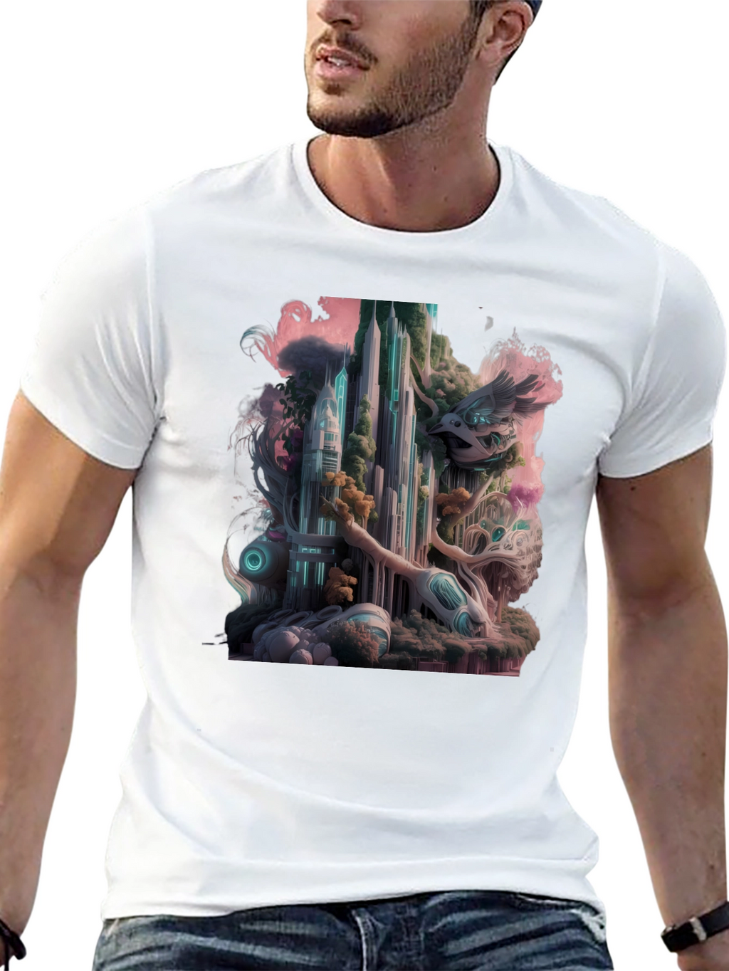 Surreal Cityscape Graphic Tee