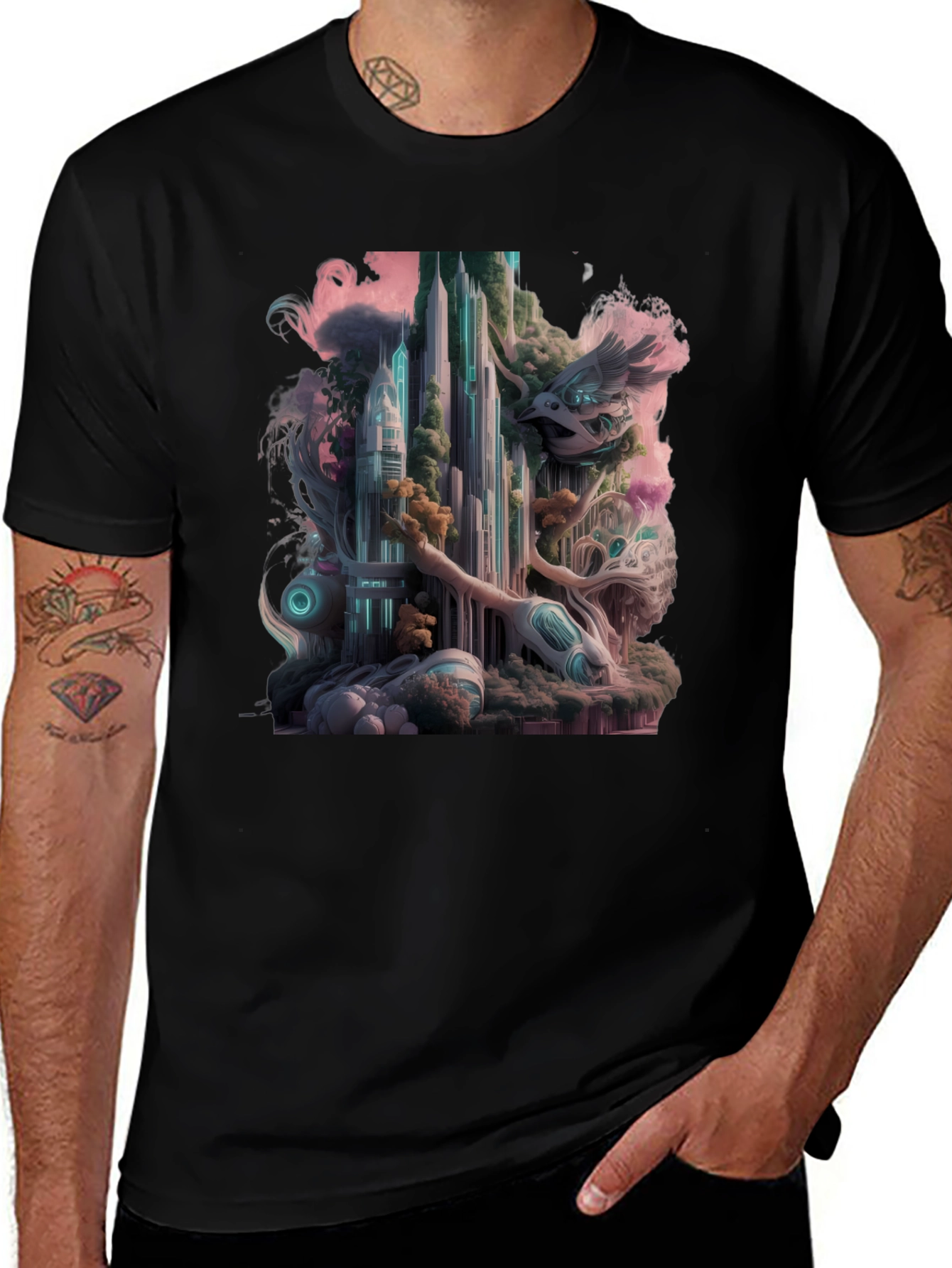 Surreal Cityscape Graphic Tee