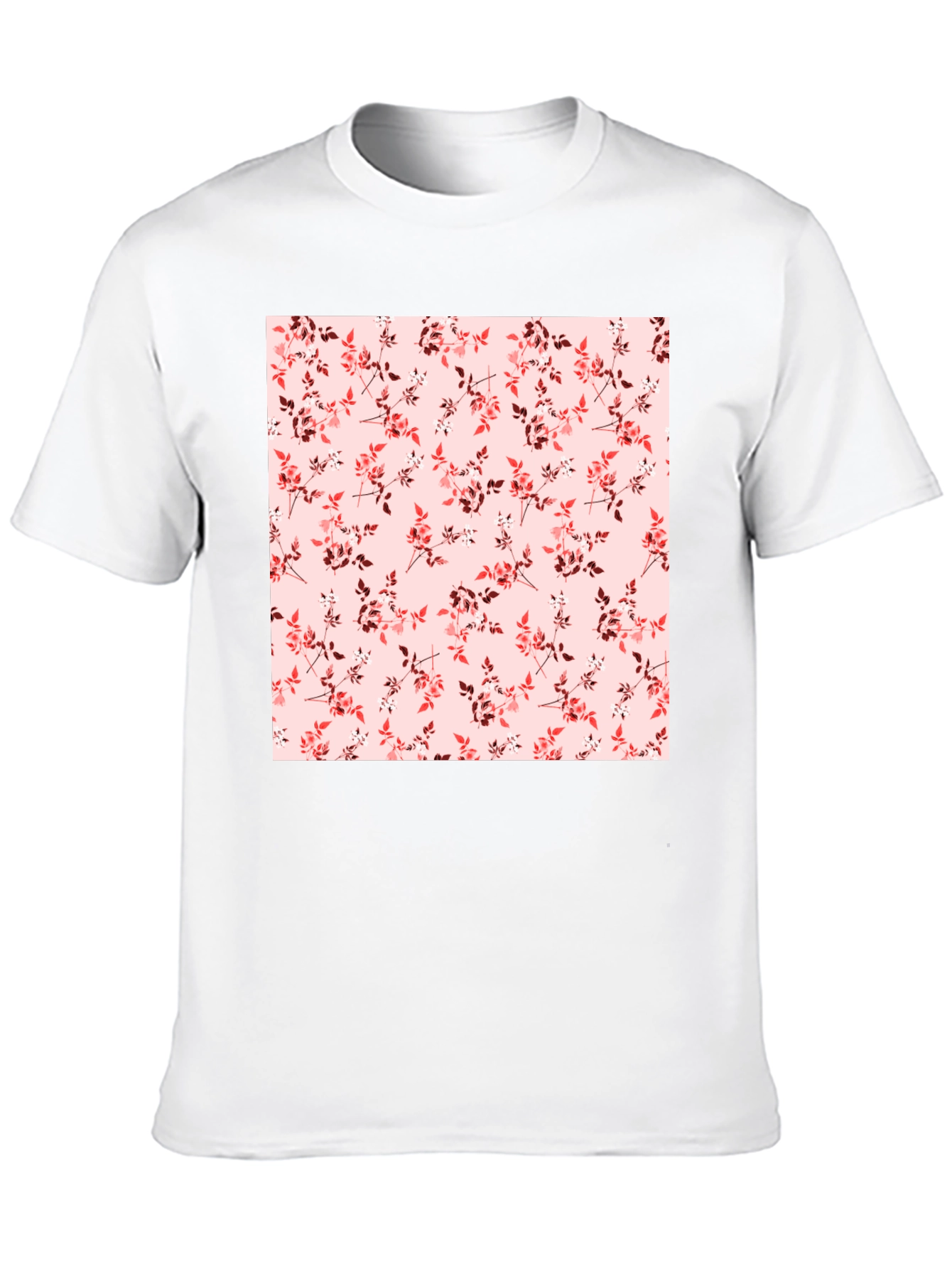 Floral Print Crew Neck Tee - Stylish Casual Wear