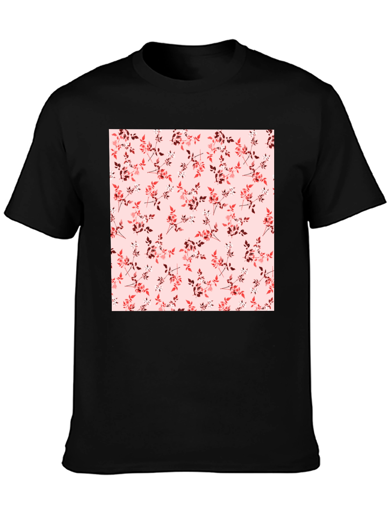 Floral Print Crew Neck Tee - Stylish Casual Wear