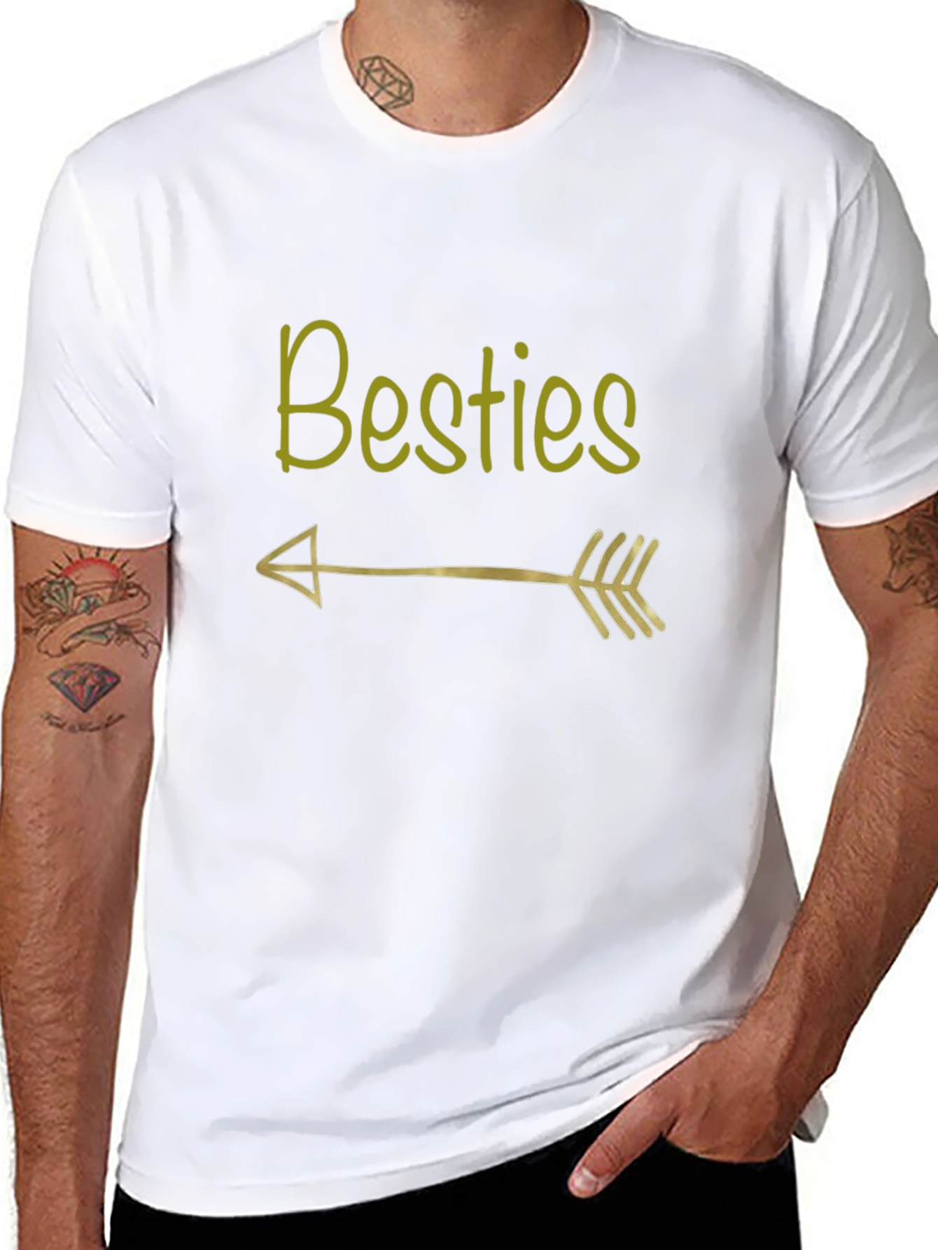 Besties Arrow Graphic Tee - Trendy Casual Top
