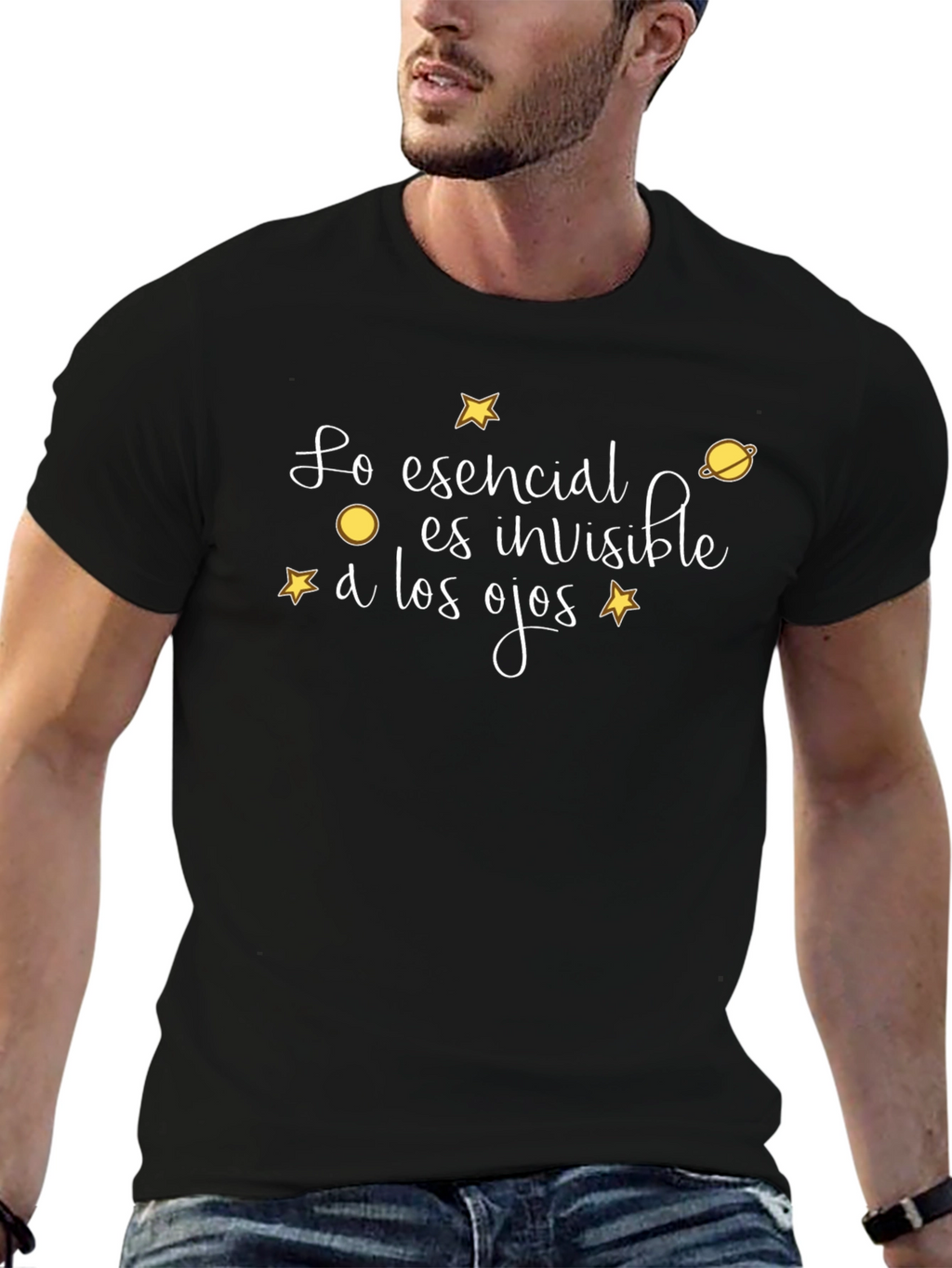 Essential is Invisible T-Shirt - Black Cotton Crew Neck
