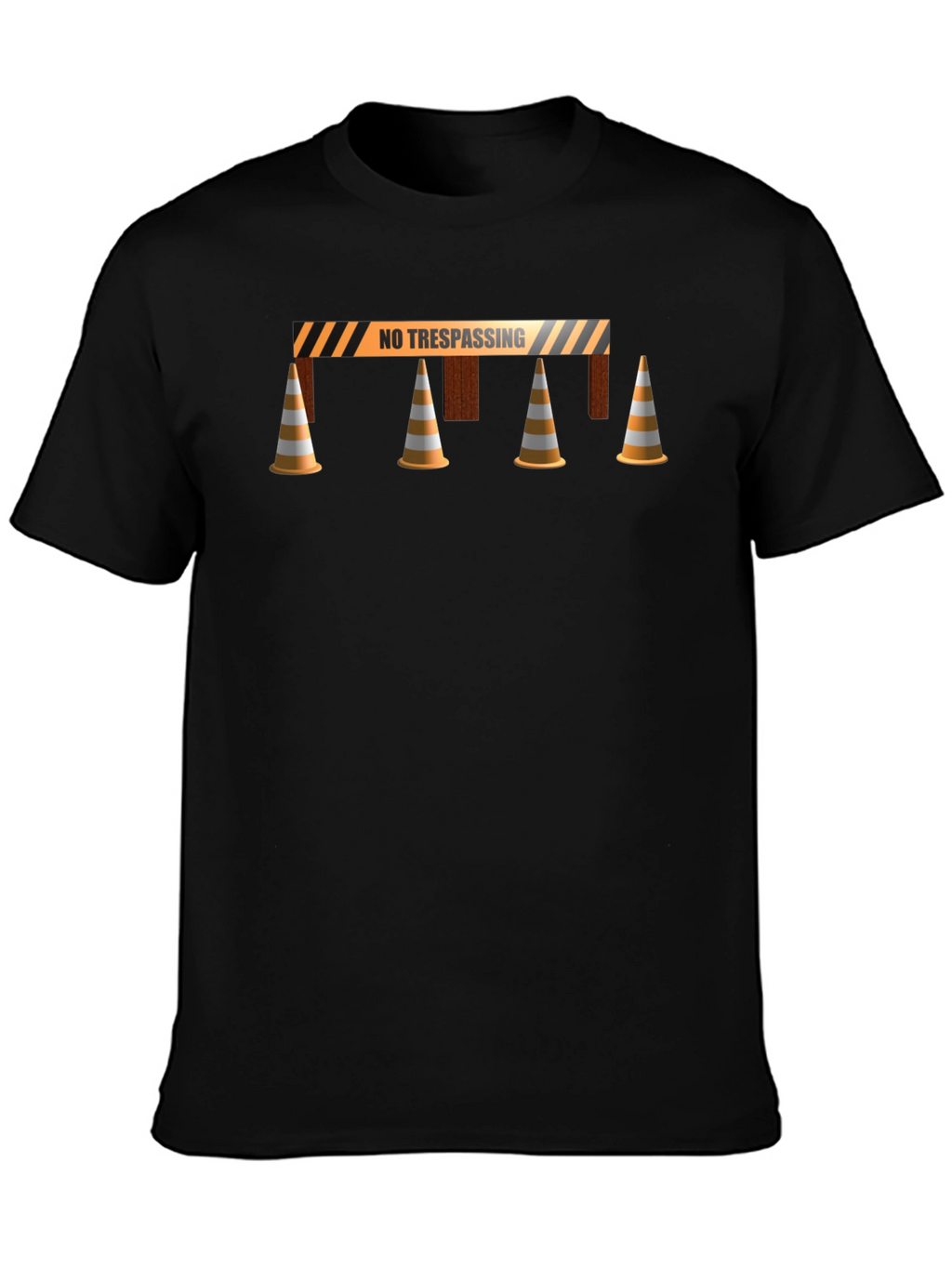 No Trespassing Tee - Barrier & Cones Graphic
