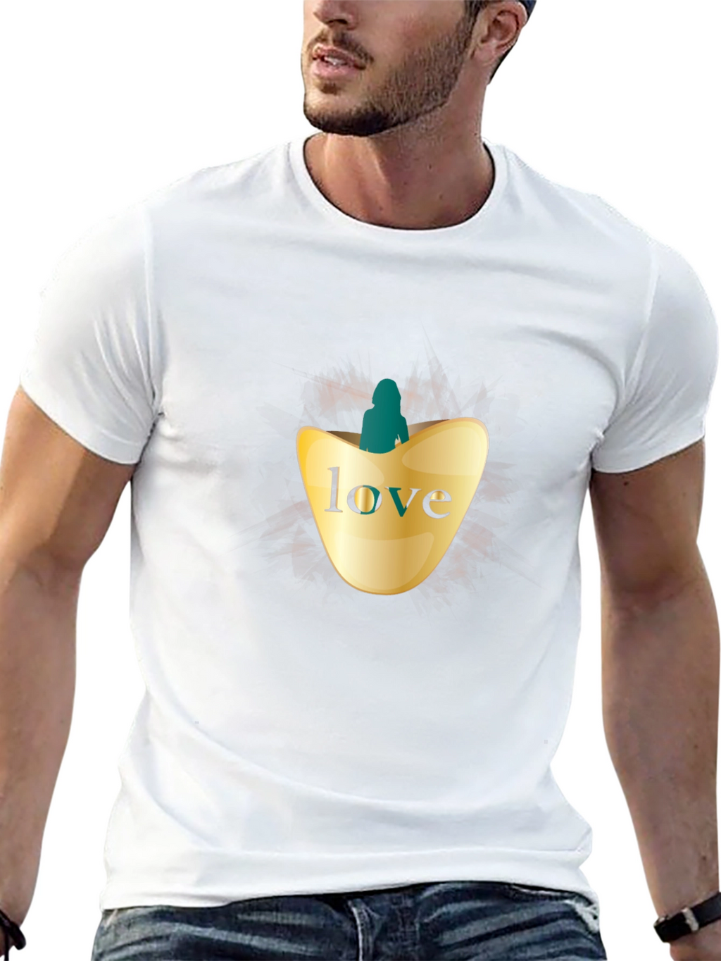 Love Perfume Bottle Graphic T-Shirt - Stylish Black Tee