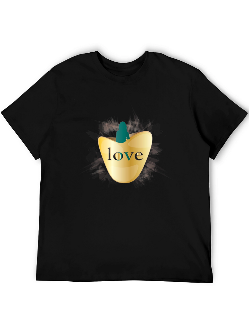 Love Perfume Bottle Graphic T-Shirt - Stylish Black Tee