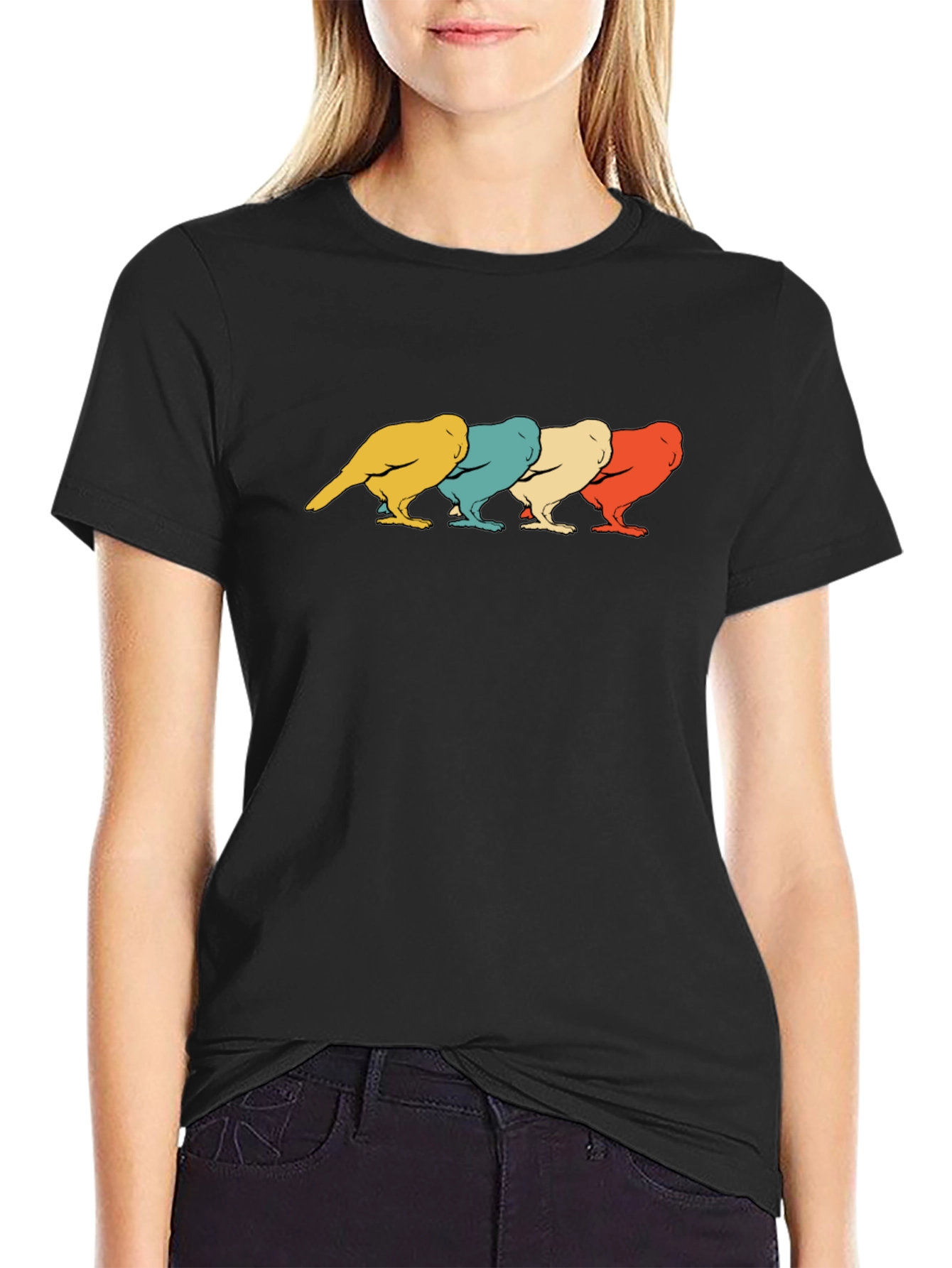 Retro Bird Graphic T-Shirt - Mens Black Tee