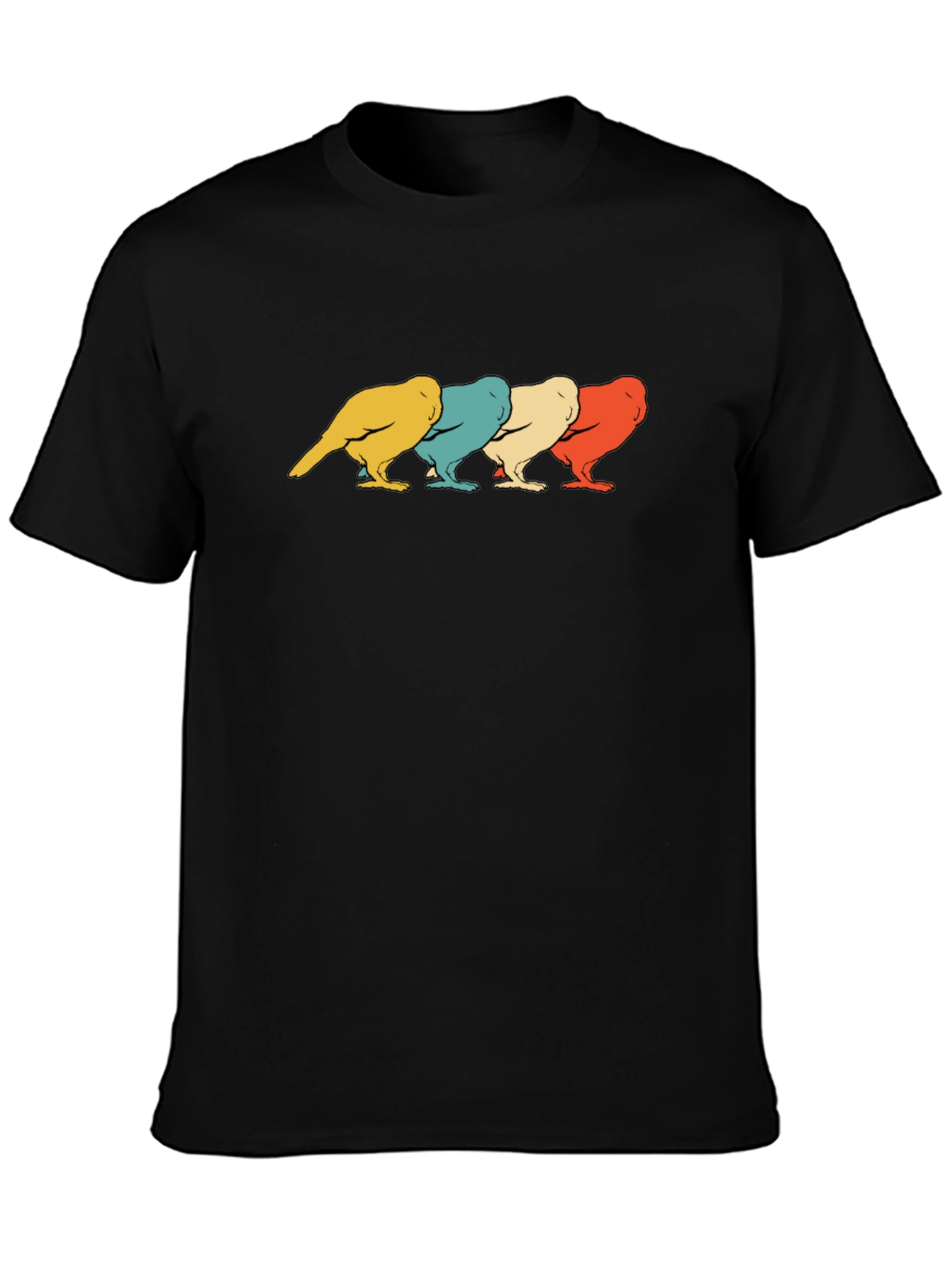 Retro Bird Graphic T-Shirt - Mens Black Tee
