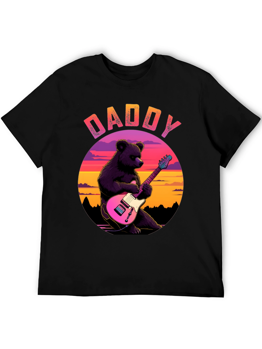 Daddy Bear Guitar T-Shirt - Cool Musician Dad Tee