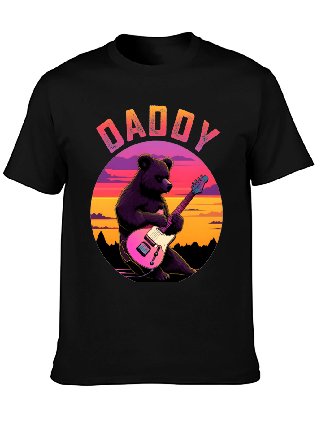 Daddy Bear Guitar T-Shirt - Cool Musician Dad Tee