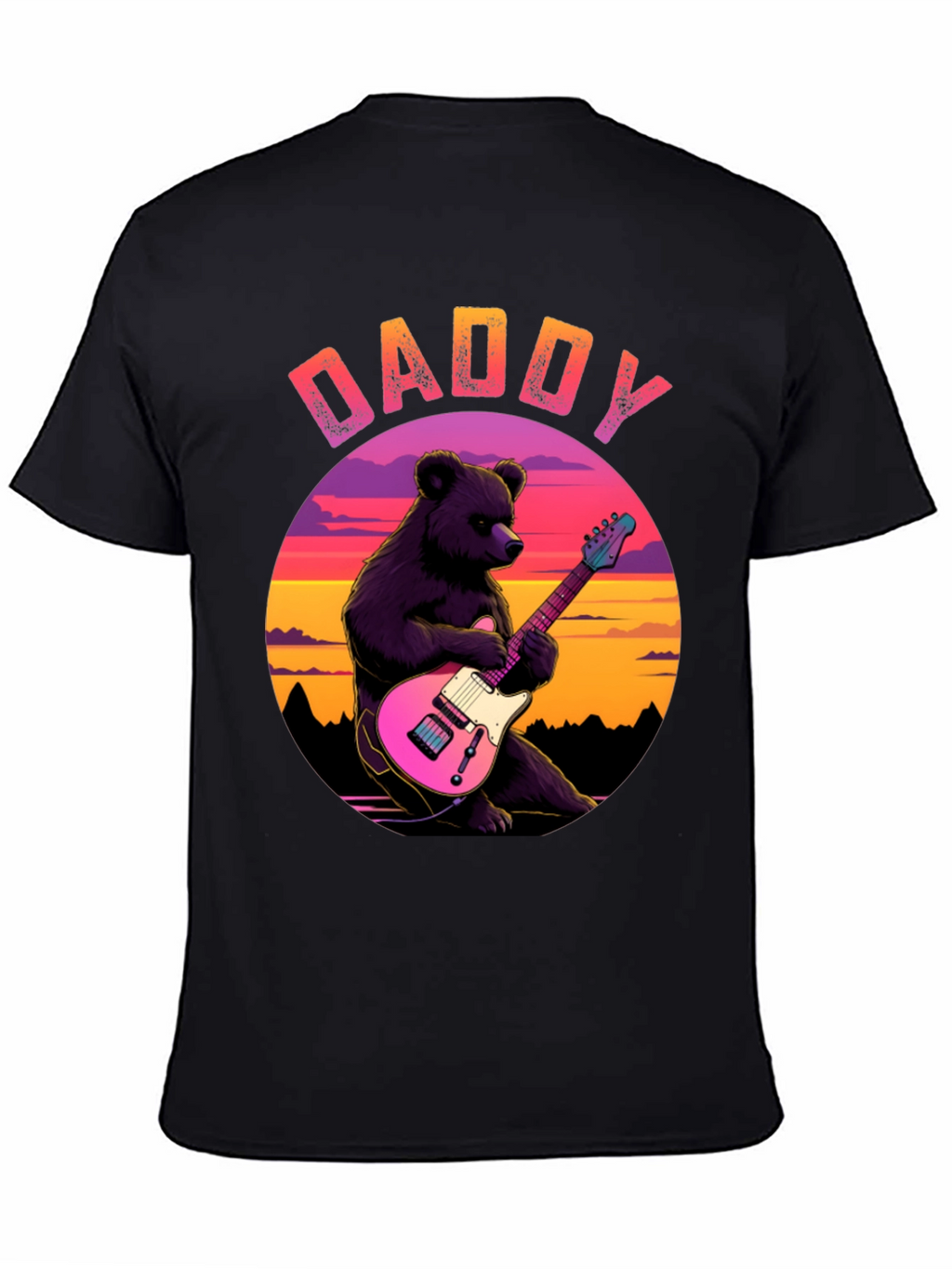 Daddy Bear Guitar T-Shirt - Cool Musician Dad Tee