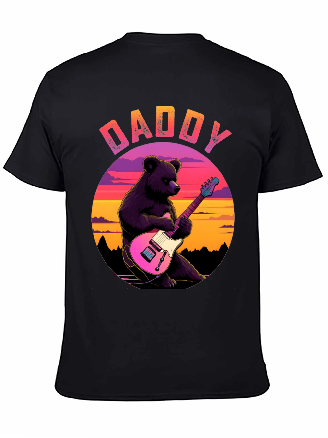 Daddy Bear Guitar T-Shirt - Cool Musician Dad Tee