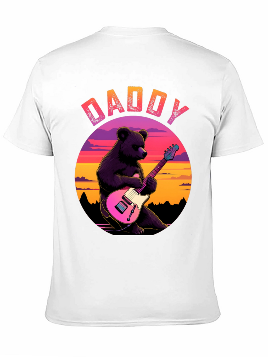 Daddy Bear Guitar T-Shirt - Cool Musician Dad Tee