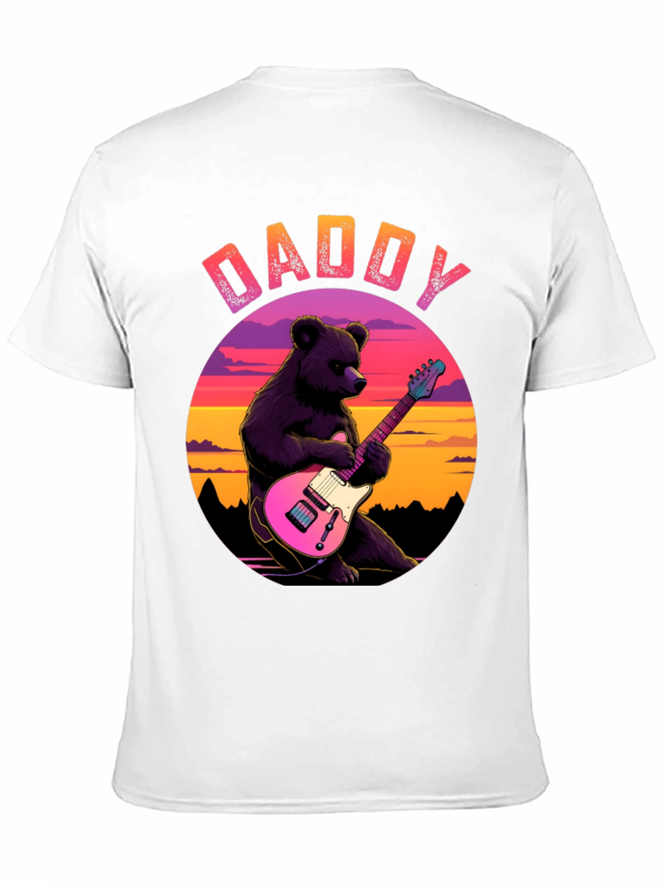Daddy Bear Guitar T-Shirt - Cool Musician Dad Tee