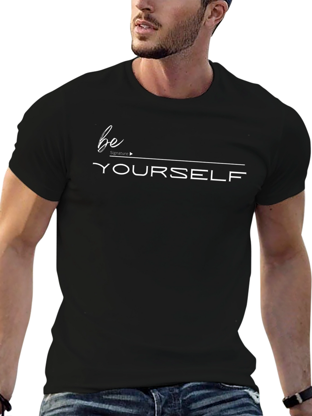 Be Yourself Graphic Tee - Stylish Black T-Shirt