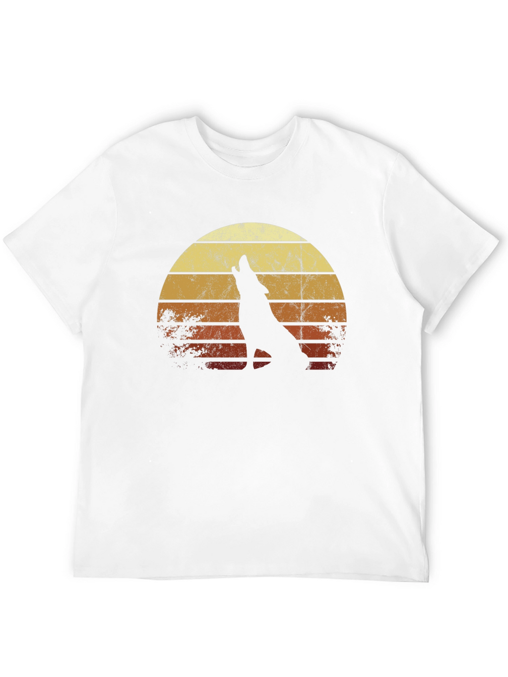 Retro Wolf Sunset Graphic Tee - Black