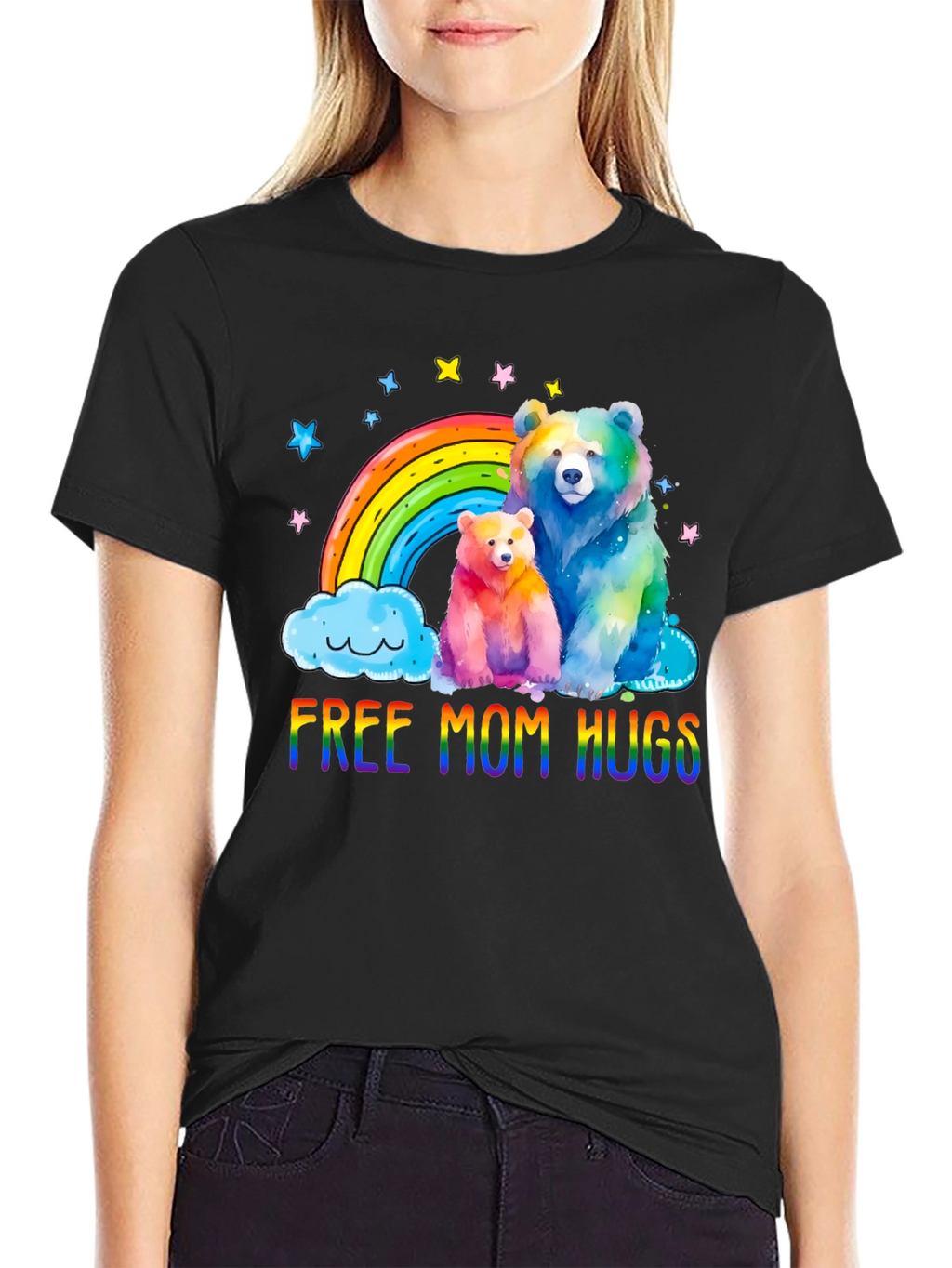 Rainbow Bears Mom Hugs T-Shirt