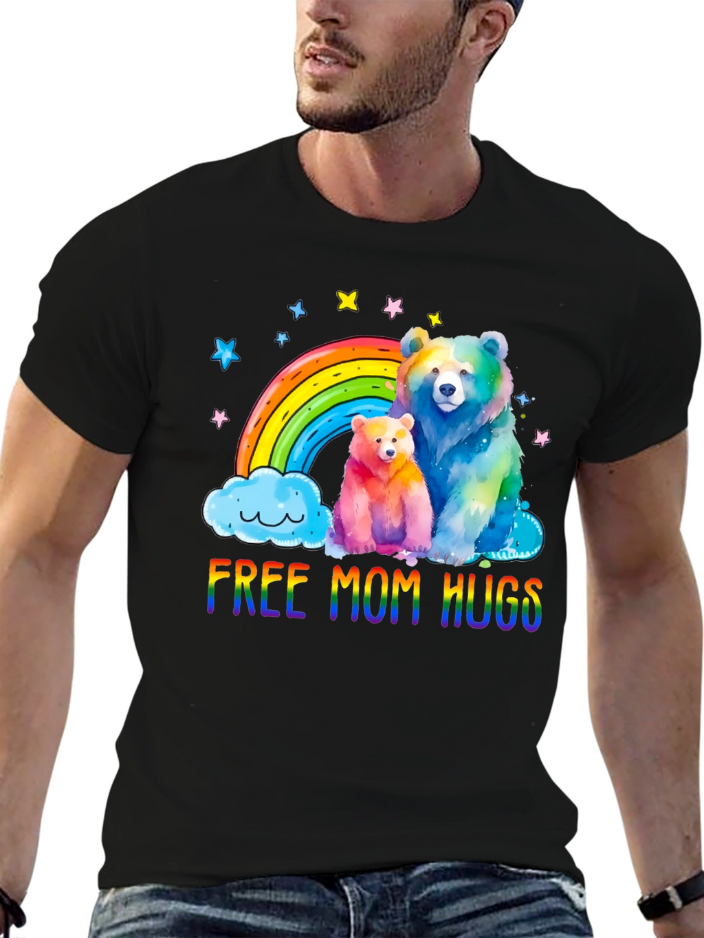 Rainbow Bears Mom Hugs T-Shirt