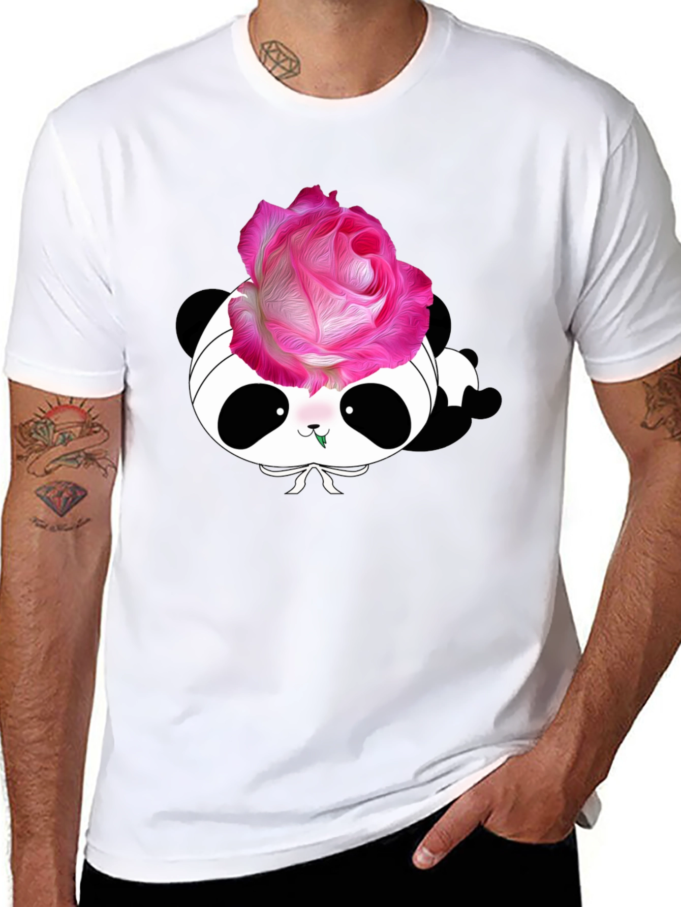 Panda Rose T-Shirt - Stylish Graphic Tee