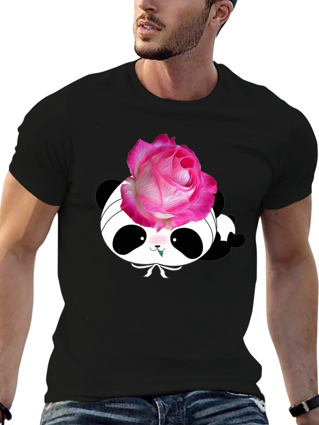 Panda Rose T-Shirt - Stylish Graphic Tee