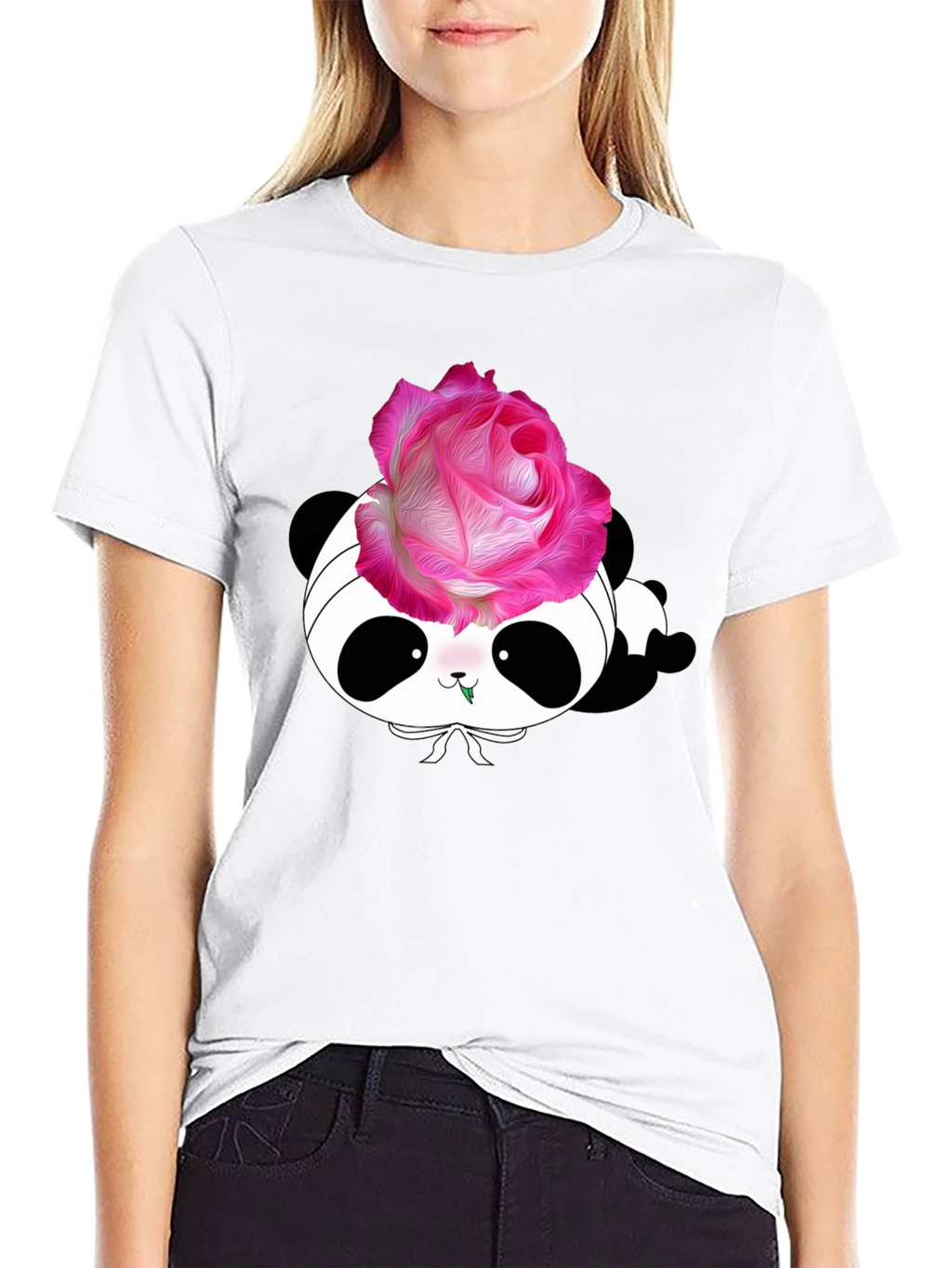 Panda Rose T-Shirt - Stylish Graphic Tee