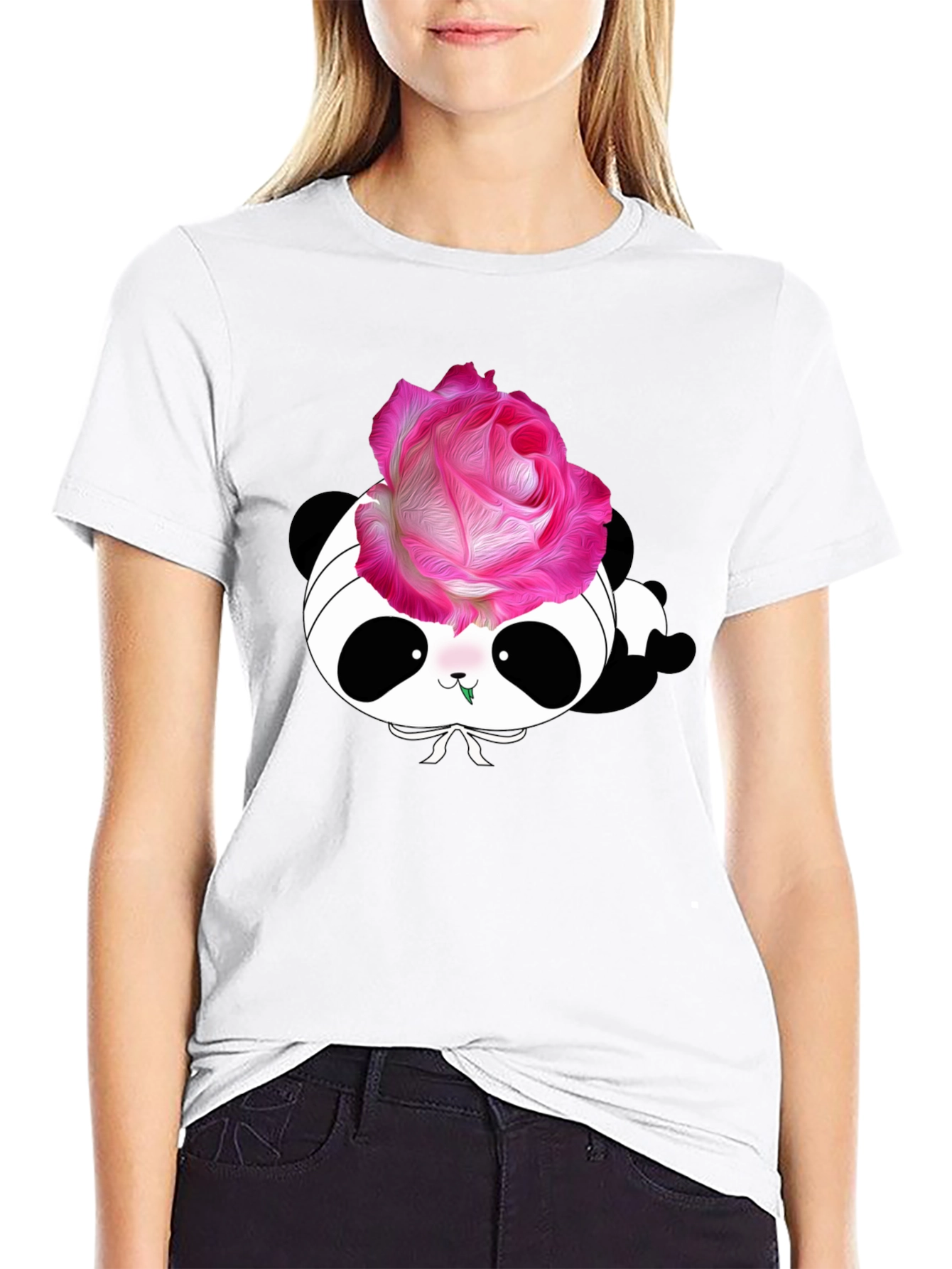 Panda Rose T-Shirt - Stylish Graphic Tee