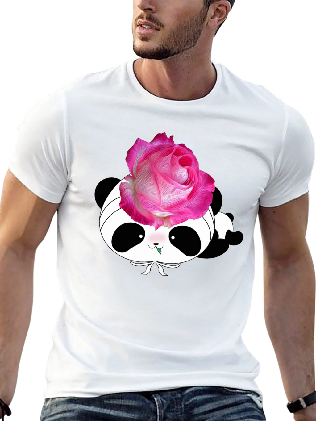 Panda Rose T-Shirt - Stylish Graphic Tee