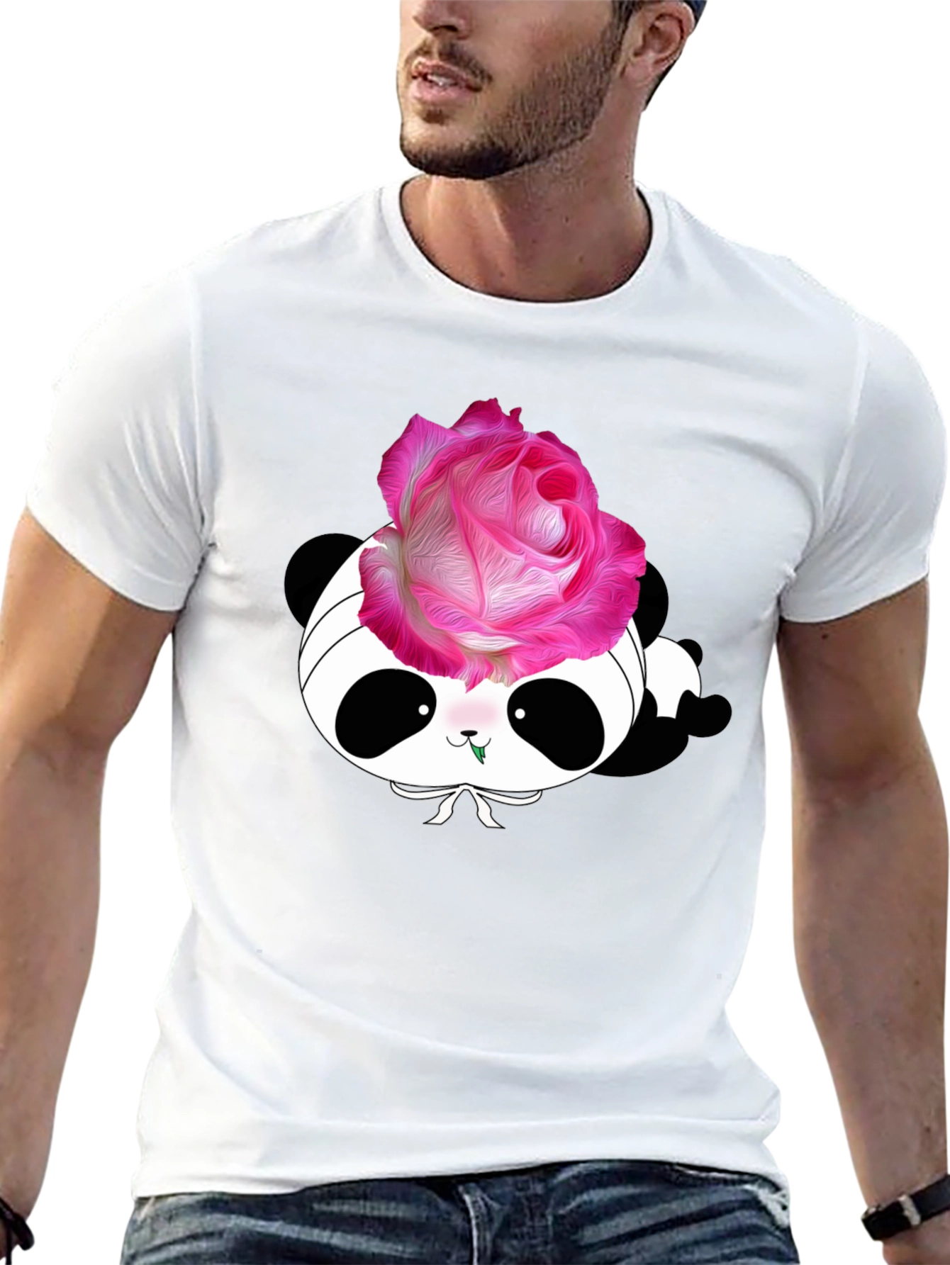 Panda Rose T-Shirt - Stylish Graphic Tee