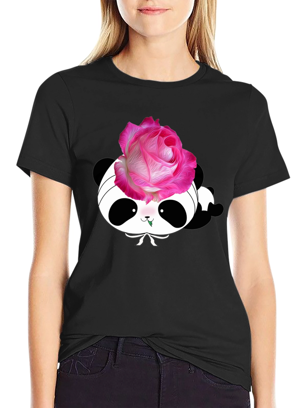 Panda Rose T-Shirt - Stylish Graphic Tee