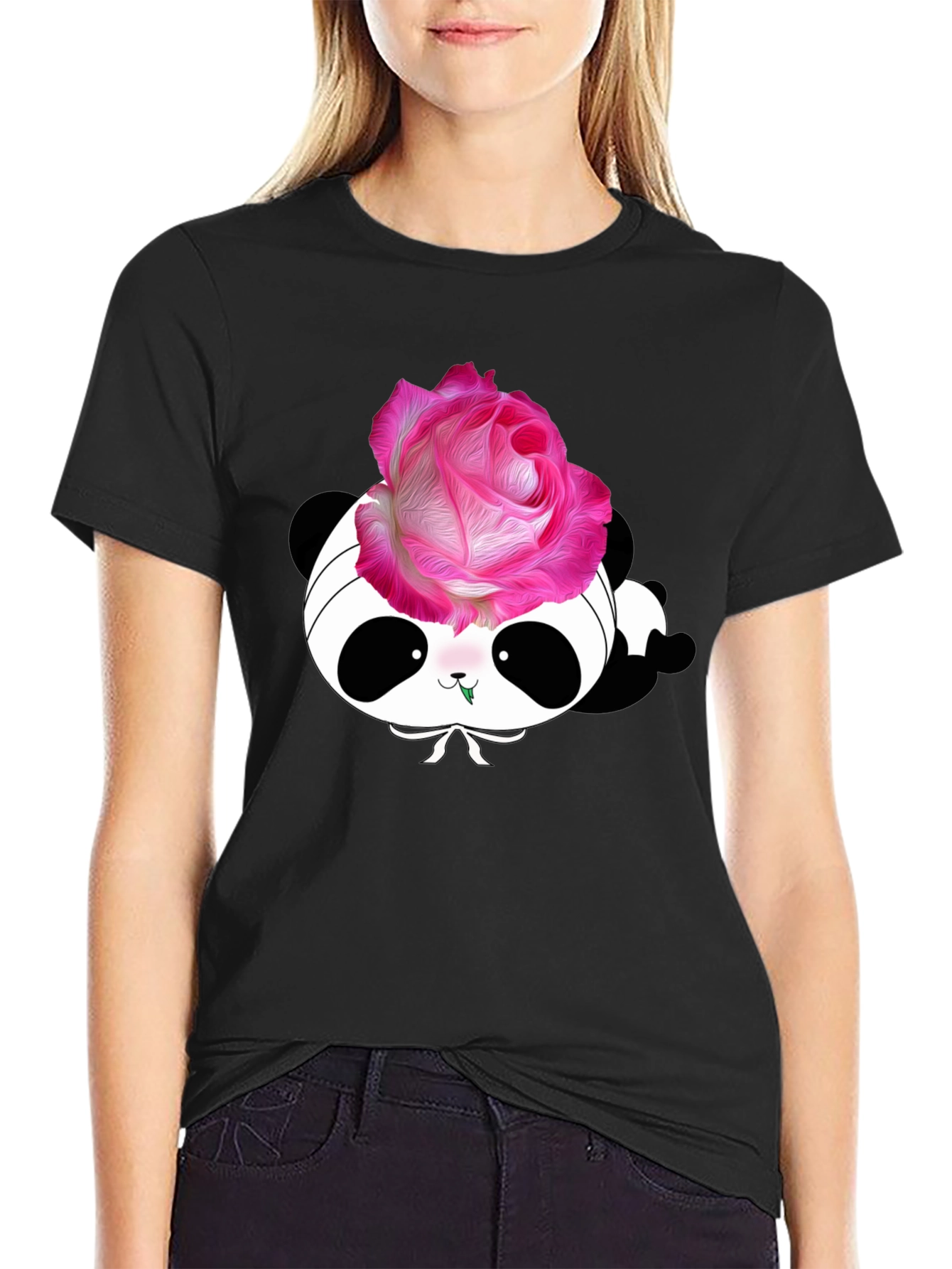 Panda Rose T-Shirt - Stylish Graphic Tee
