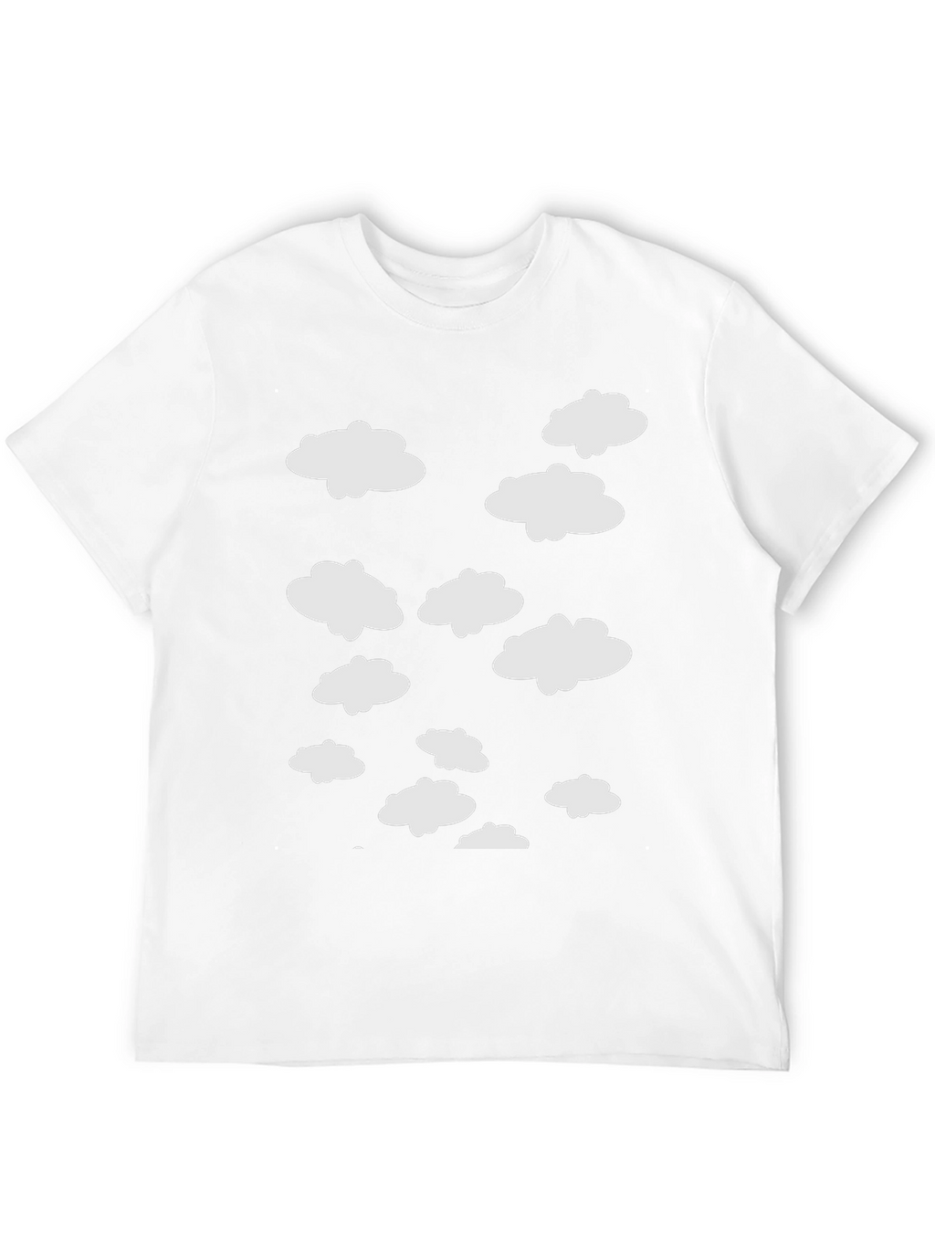 Cloud Pattern Crew Neck T-Shirt - Black