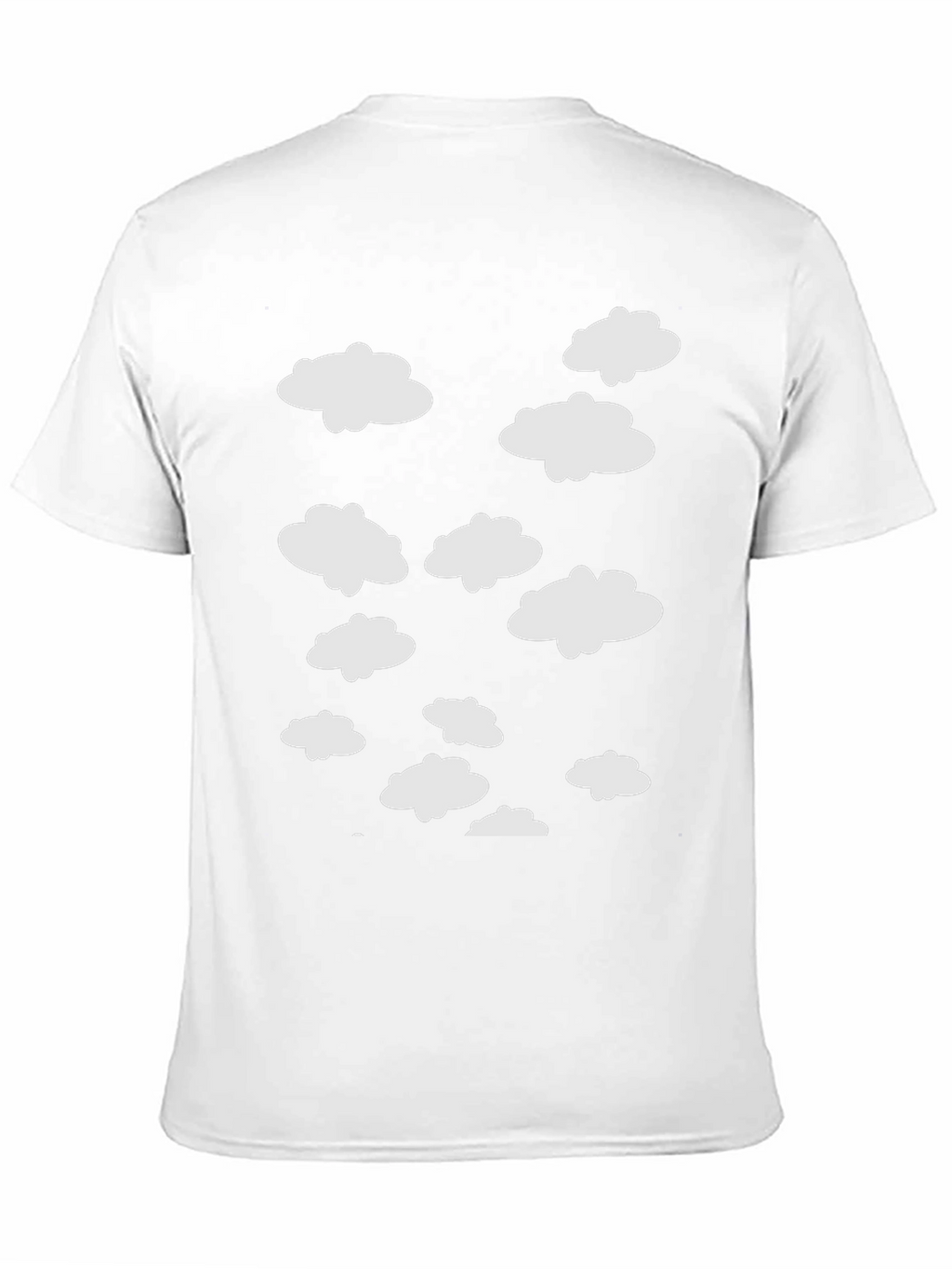 Cloud Pattern Crew Neck T-Shirt - Black
