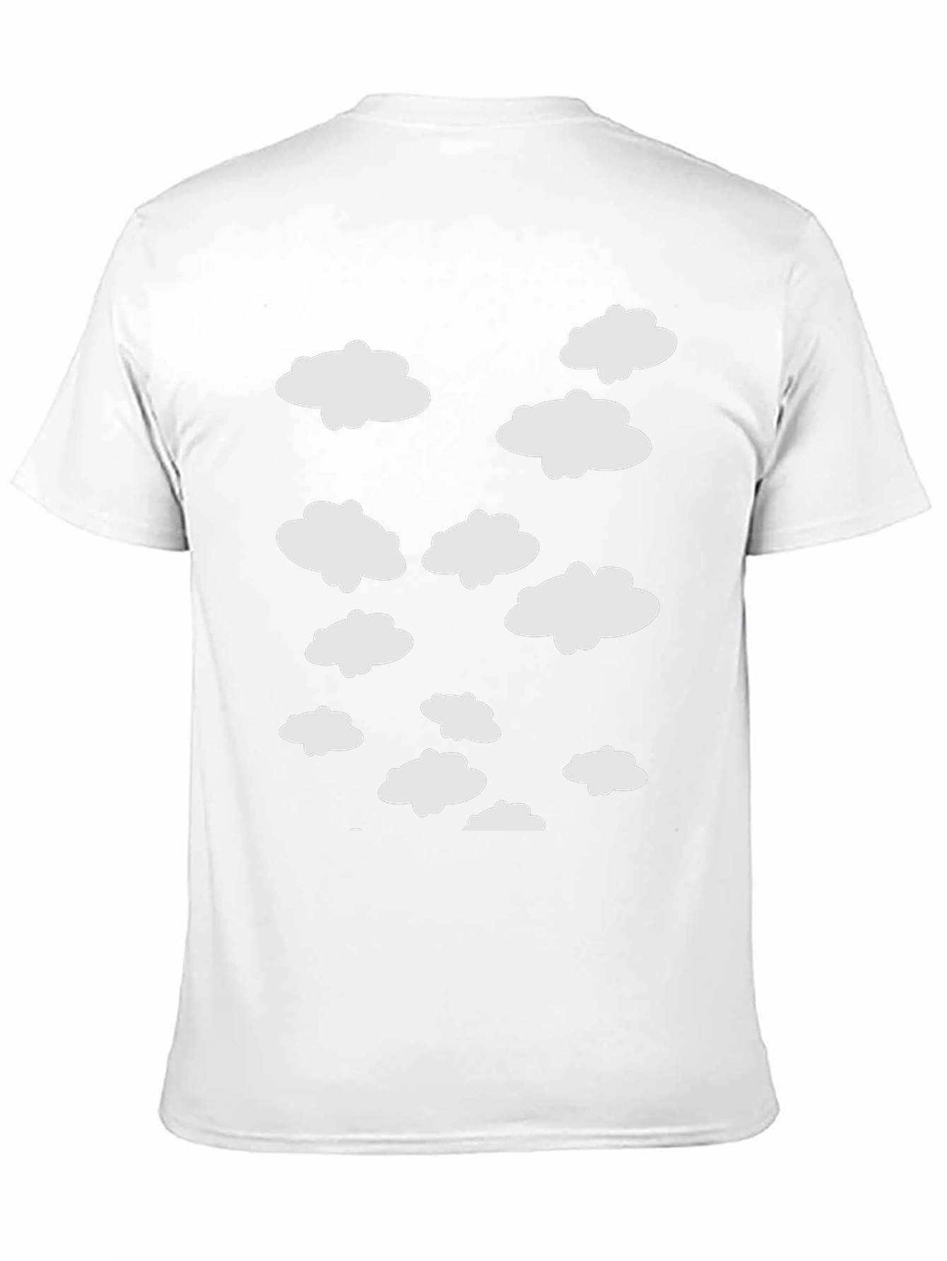 Cloud Pattern Crew Neck T-Shirt - Black