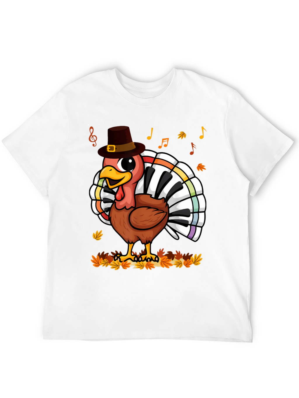 Thanksgiving Turkey Piano Keyboard T-Shirt