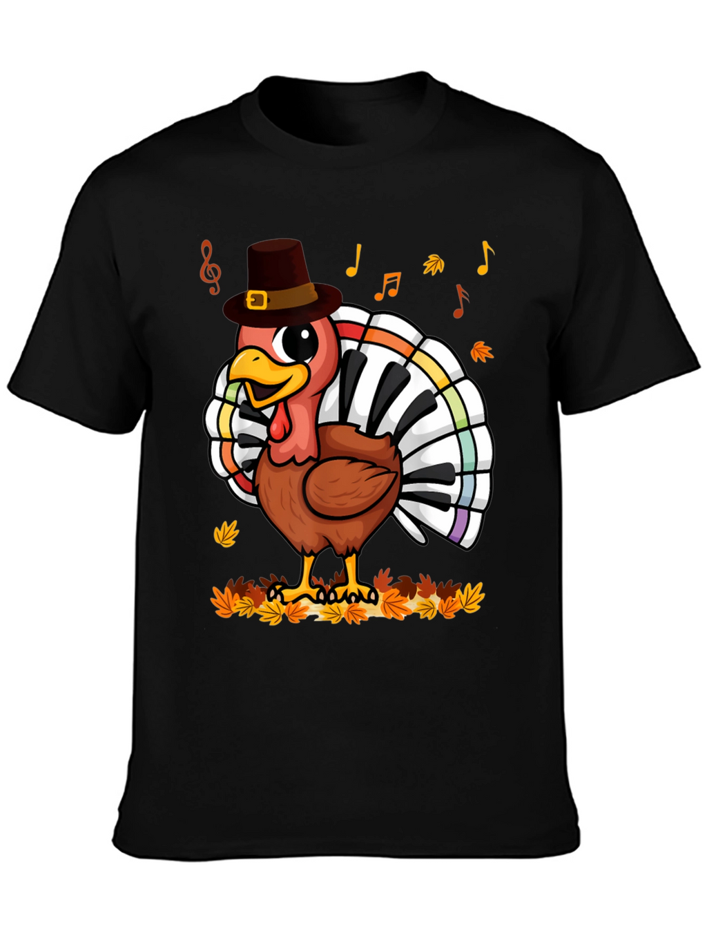 Thanksgiving Turkey Piano Keyboard T-Shirt